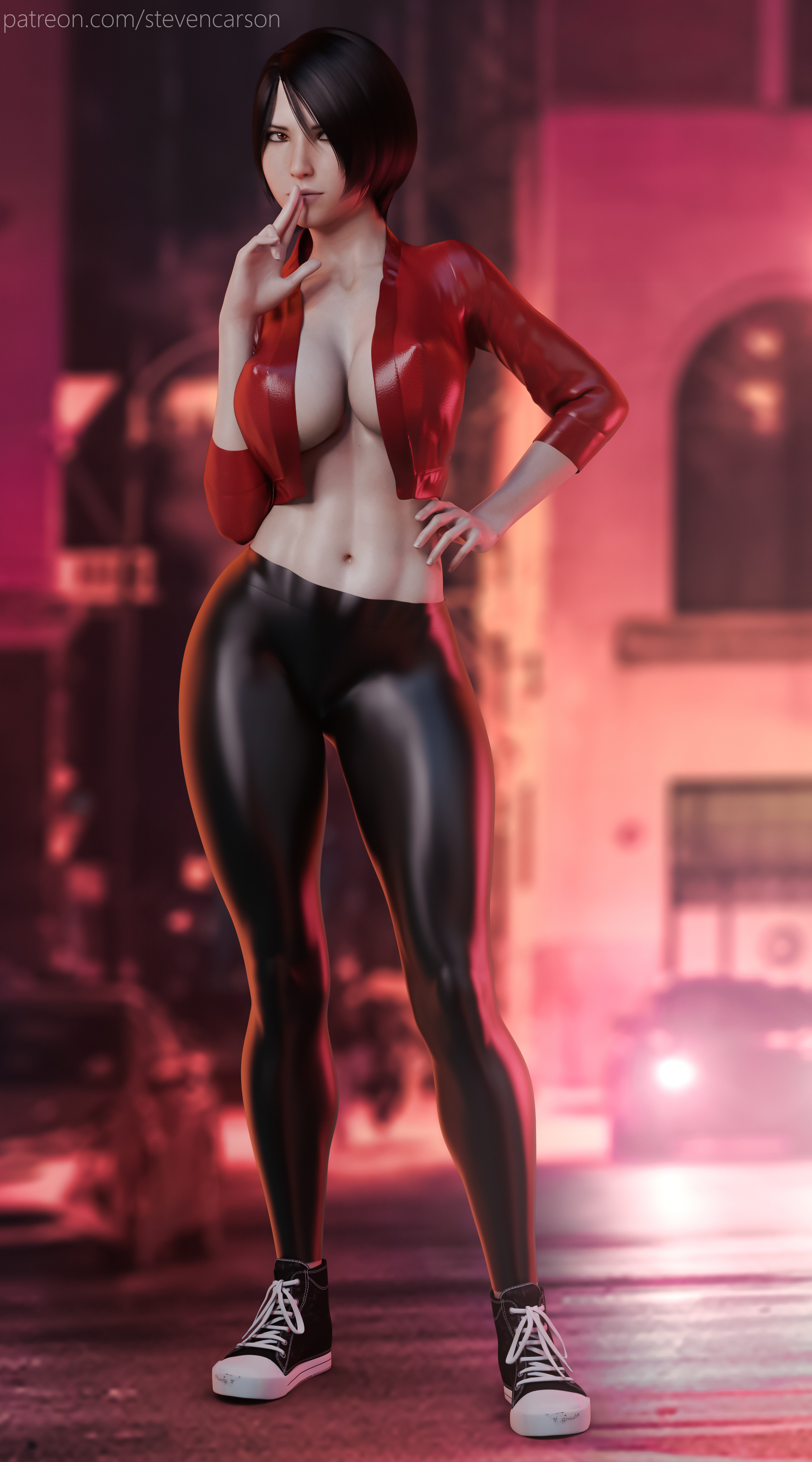 1girls, 3d, absurdres, ada wong, ada wong (ty brenneman), big breasts, breasts, cleavage, female, female only, highres, large breasts, looking at viewer, resident evil, resident evil 6, solo, stevencarson