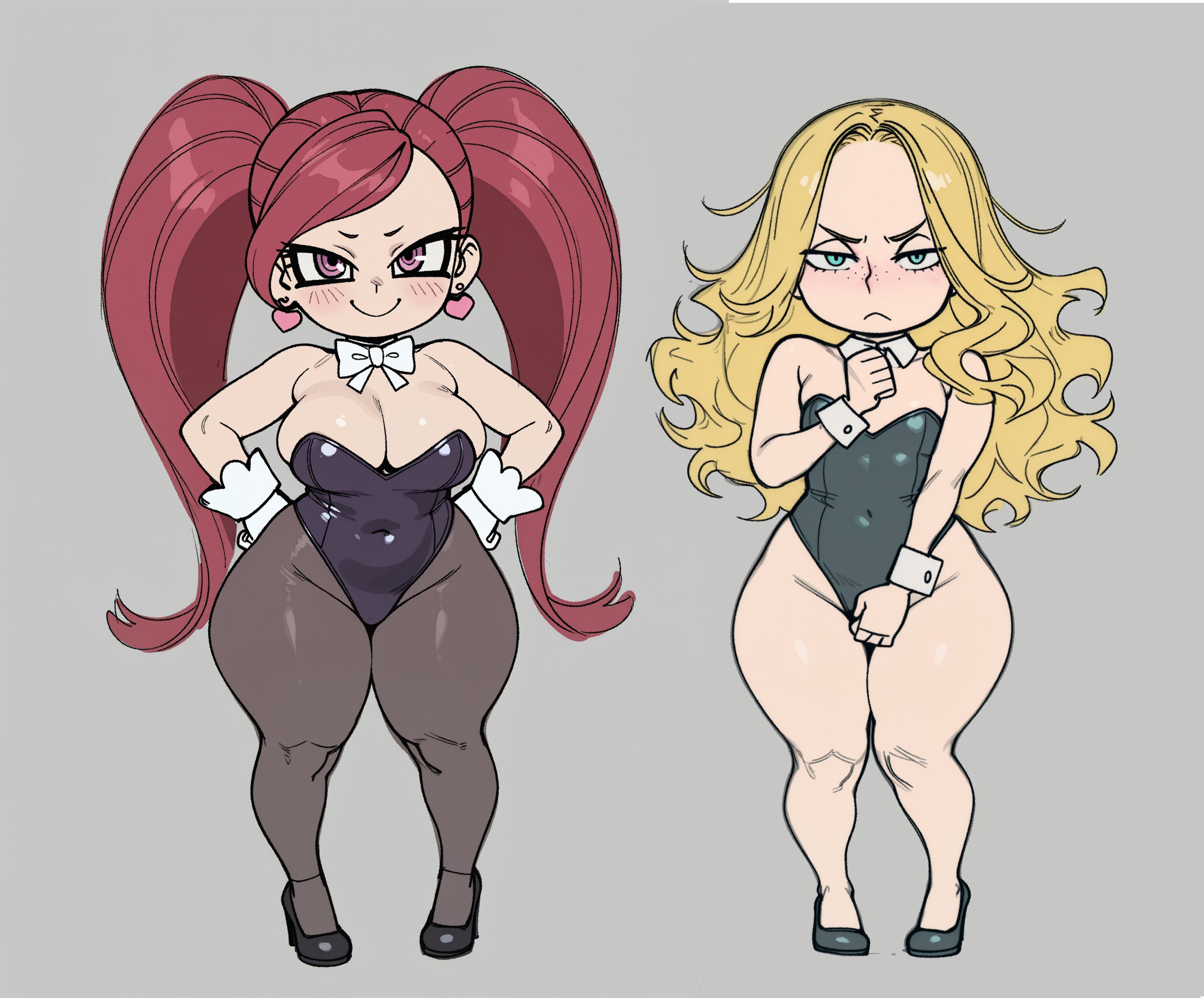 2girls, big breasts, boku no hero academia, female, female only, la brava (my hero academia), large breasts, multiple girls, my hero academia, pamela skyline, shortstack, thick thighs, vigilante: my hero academia illegals, wide hips, wide thighs