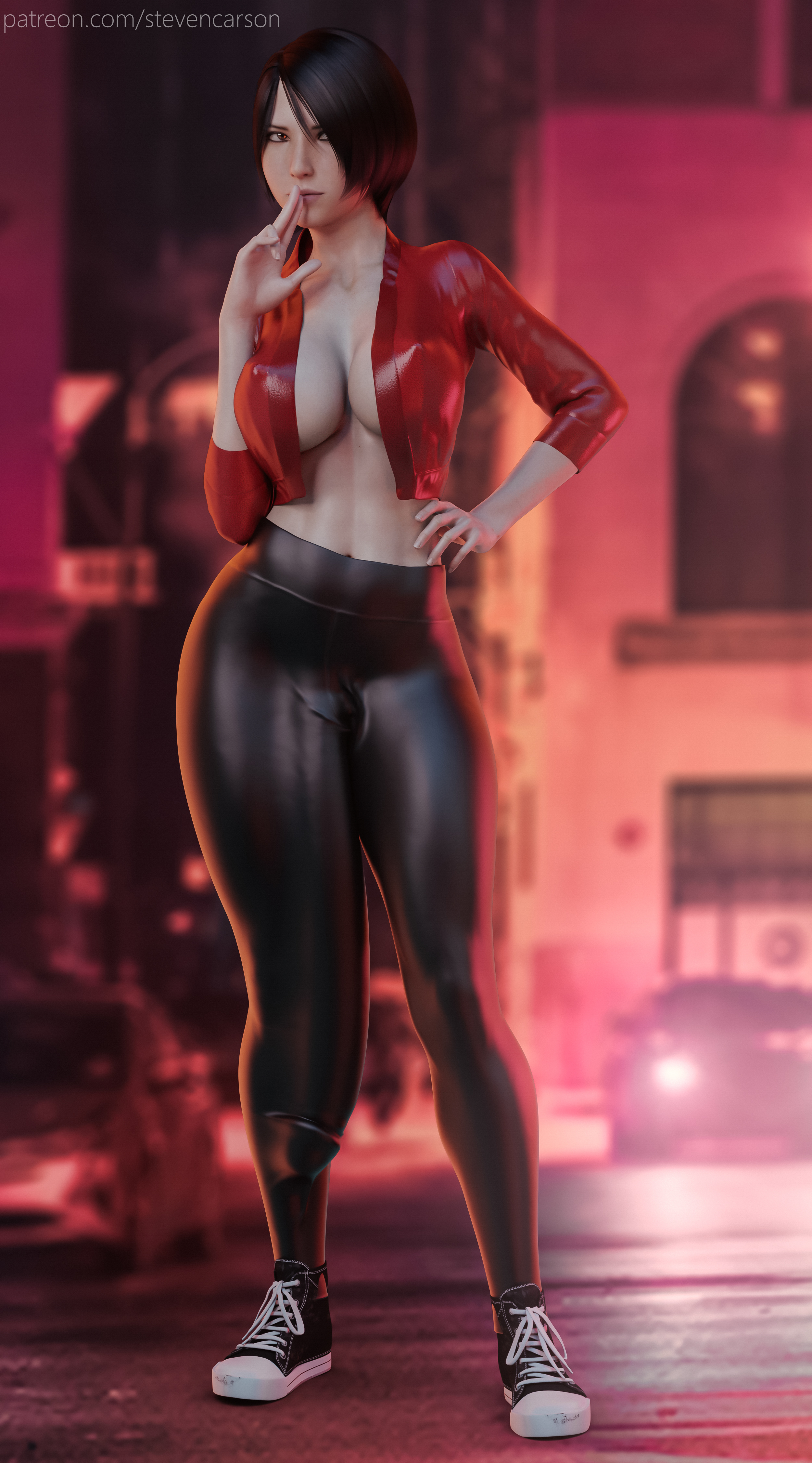 1futa, 3d, absurdres, ada wong, asian, balls, balls bulge, balls under clothes, bimbo, breasts, bulge, bulge down leg, cameltail, cleavage, curvy, erect nipples, erection under clothes, futa only, futanari, half-erect, highres, huge breasts, huge cock, hyper, hyper penis, intersex, large balls, leggings, long penis, looking at viewer, muscular, muscular futa, nipple bulge, nipples, penis, penis bulge, penis under clothes, realistic, resident evil, solo, solo futa, stevencarson, very long penis, wide hips, yoga pants