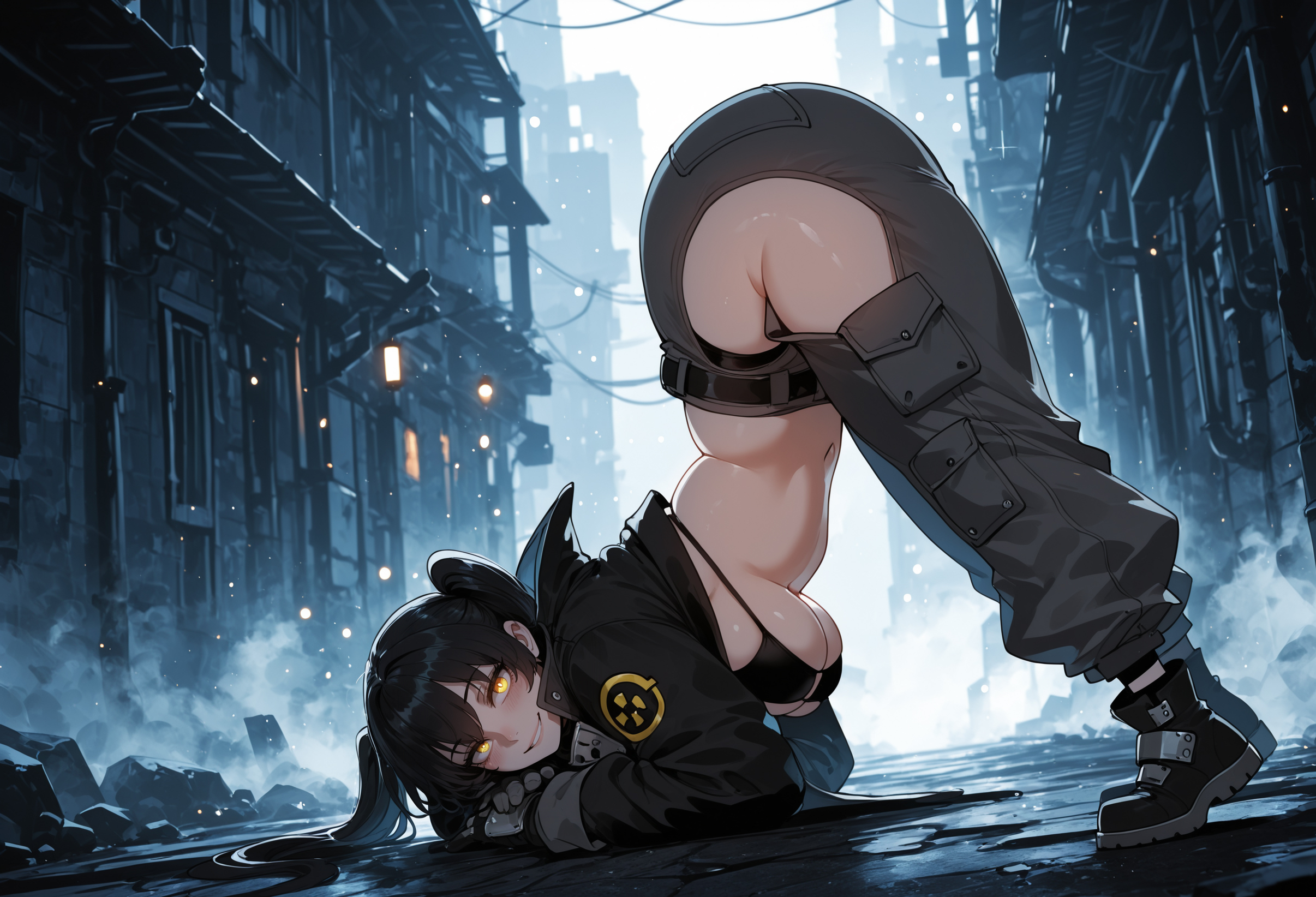 ai generated, attractive, attractive body, attractive female, big ass, big breasts, big butt, big thighs, black hair, curvy, cute, enen no shouboutai, fat ass, fat butt, female, female only, fire force, hot, huge ass, huge breasts, huge butt, huge thighs, kotatsu tamaki, massive ass, massive breasts, massive butt, miyuai, seductive, sexy, sexy body, sexy female, tamaki kotatsu, thick, thick ass, thick body, thick booty, thick butt, thick legs, thick thighs, yellow eyes