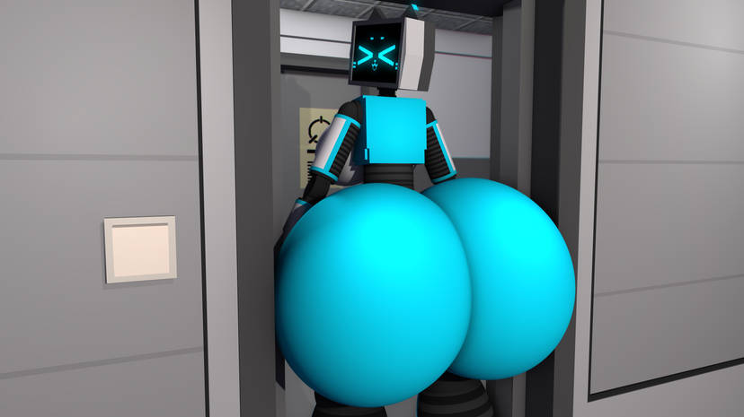 1girls 2d ass big_ass endifa female female_only huge_ass huge_butt humanoid hyper_ass kerfur kerfuś massive_ass massive_butt robot robot_girl robot_humanoid screen_face solo stuck_in_doorway tagme voices_of_the_void