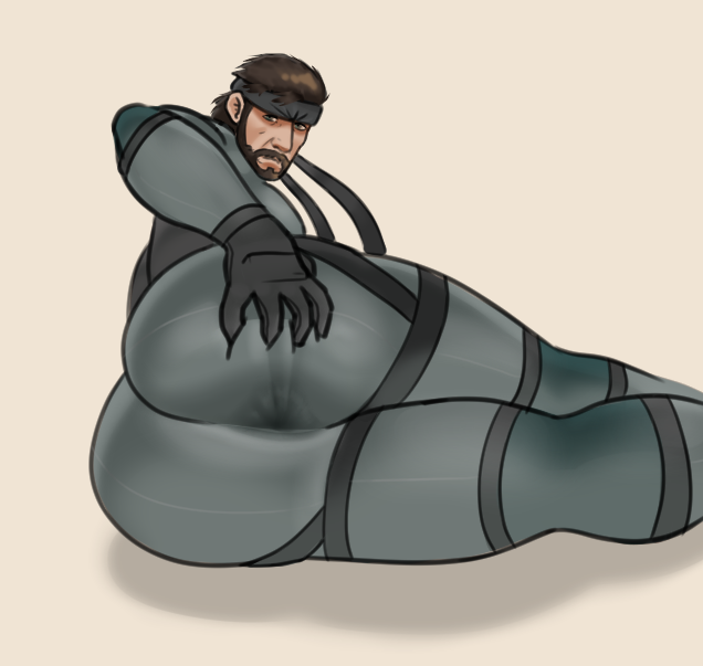 1boy 2d_(artwork) 2d_artwork anus_focus anus_visible_through_clothes ass_focus bara beard butt_focus facial_hair fully_clothed gay grabbing_ass grabbing_own_ass gripping_ass horkrugley legs_together looking_at_viewer looking_over_shoulder lying_on_side male male_focus male_only metal_gear_solid plain_background simple_background skintight skintight_bodysuit skintight_clothing solid_snake solo solo_male spread_anus spreading spreading_ass spreading_butt_cheeks spreading_cheeks spreading_own_anus spreading_own_ass tight_clothing