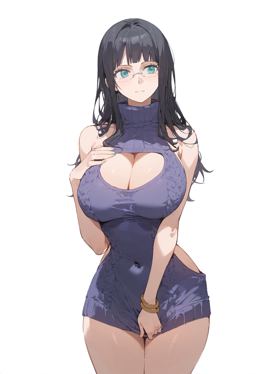 1girls, ai generated, bare arms, bare shoulders, bare thighs, big breasts, black hair, blue eyes, breasts, clothed, clothing, color, dress, female, female focus, female only, glasses, hi res, ishin, large breasts, light skin, light-skinned female, long hair, looking at viewer, nico robin, one piece, shounen jump, solo, solo female, tagme, thick thighs