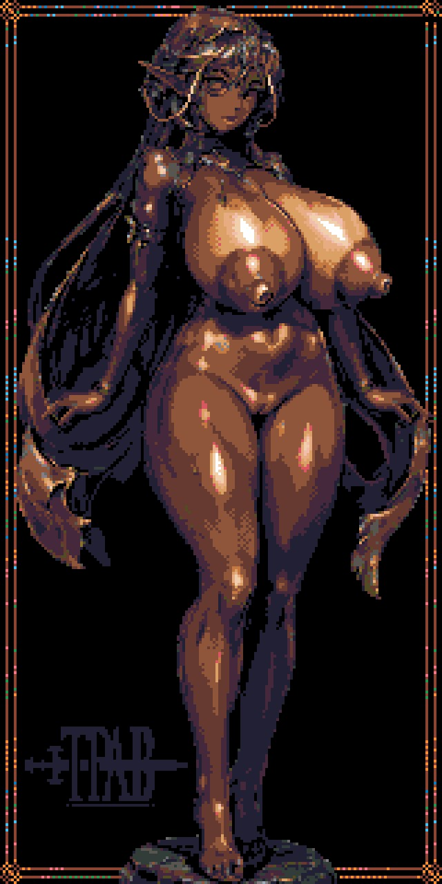 1girls arms_out belly_button big_ass big_breasts elf huge_ass large_ass nipples no_humans nude pixel_art pussy shiny shiny_breasts shiny_skin shoulders statue stomach stone thepixelartboy thick_ass thick_thighs vagina wide_hips