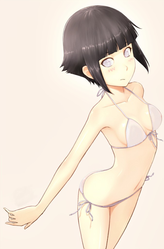 1girls, bikini, breasts, female, female only, hyuuga hinata, hyuuga hinata (genin), naruto, naruto (classic), naruto (series), small breasts, smaller female, solo, teenager