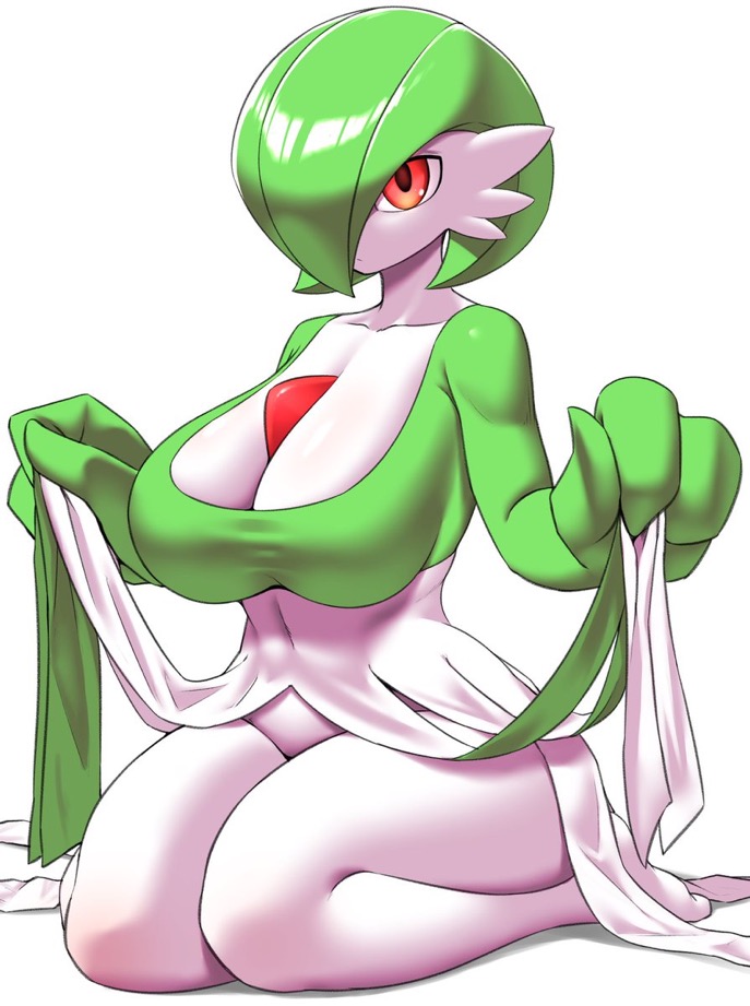 female gardevoir huge_breasts jpeg looking_at_viewer nobunagapero pokemon pokemon_(species) solo_female