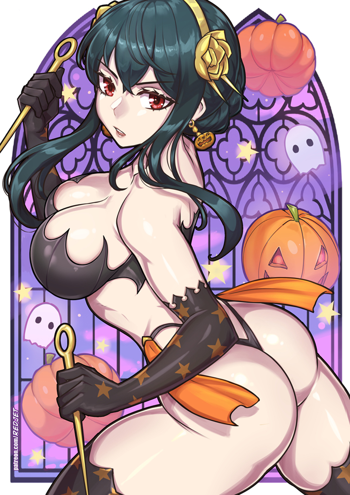 ass black_hair breasts female female_only halloween red_eyes redjet solo spy_x_family tagme yor_briar