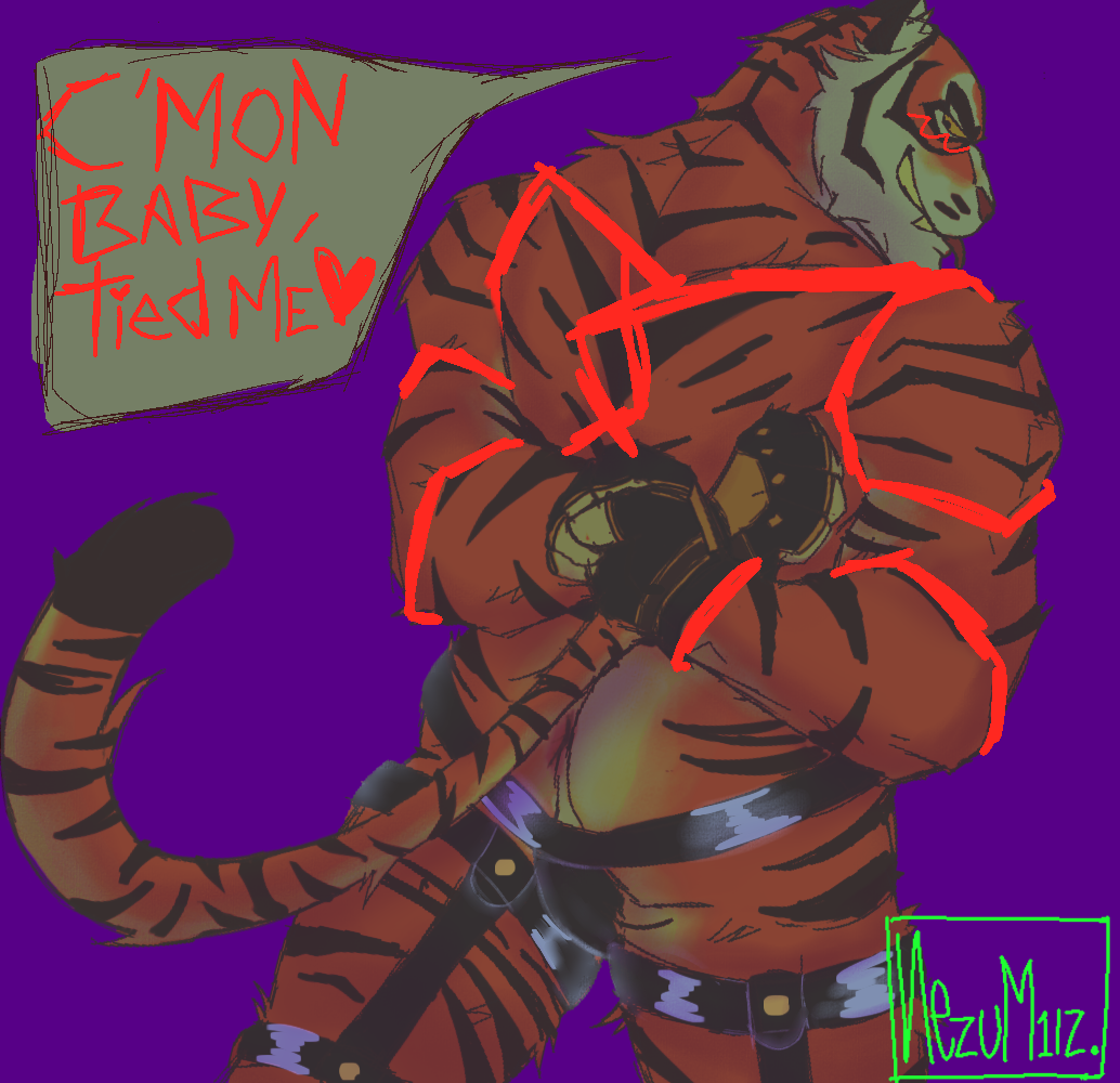 bara bara_ass bondage fortnite fortnite:_battle_royale gay muscular muscular_male oscar_(fortnite) solo tiger tiger_boy tiger_tail