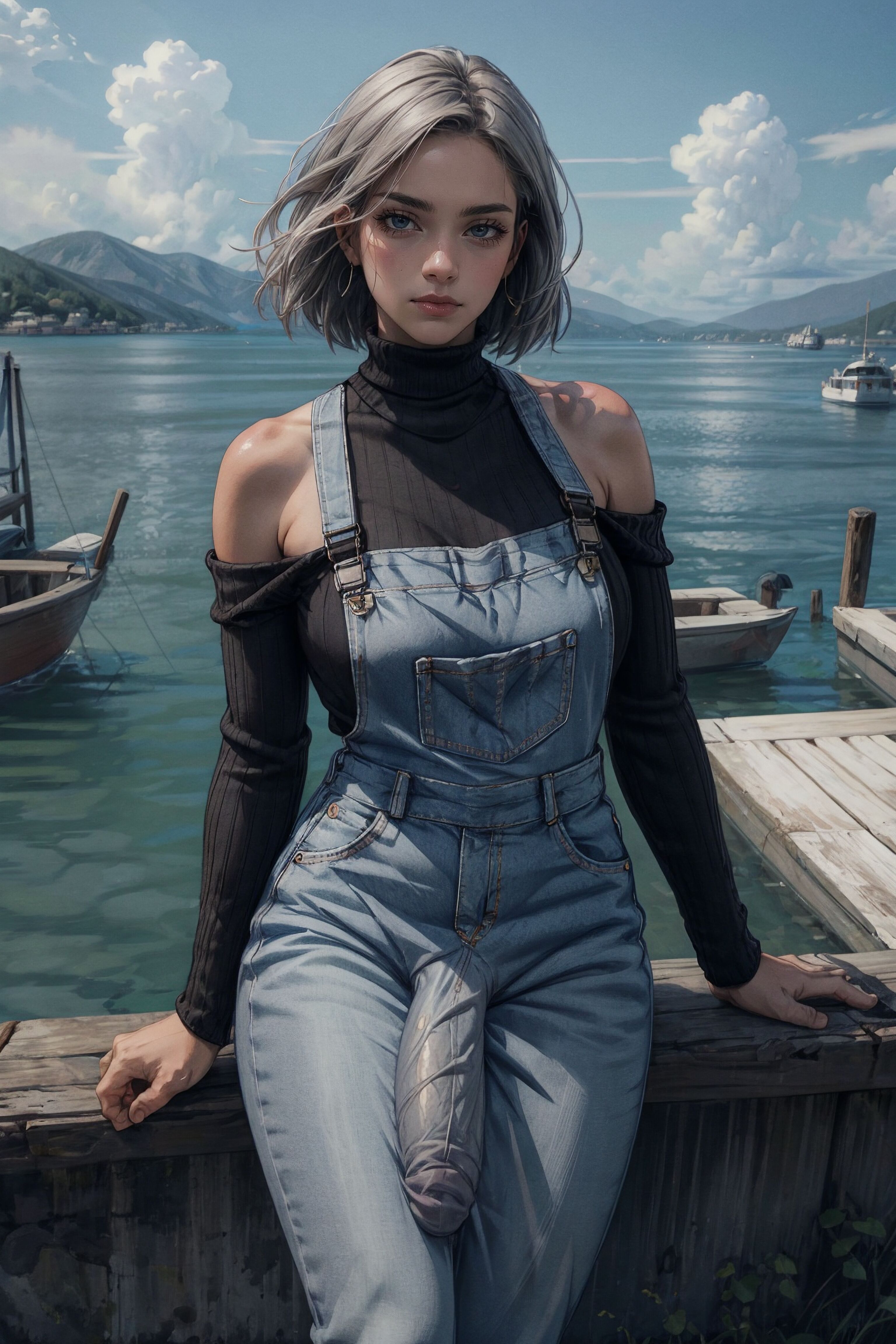 1futa, ai generated, balls, breasts, bulge, dickgirl, erection under clothes, futa only, futadiffusion, futanari, intersex, penis, perfect body, ready to fuck, solo