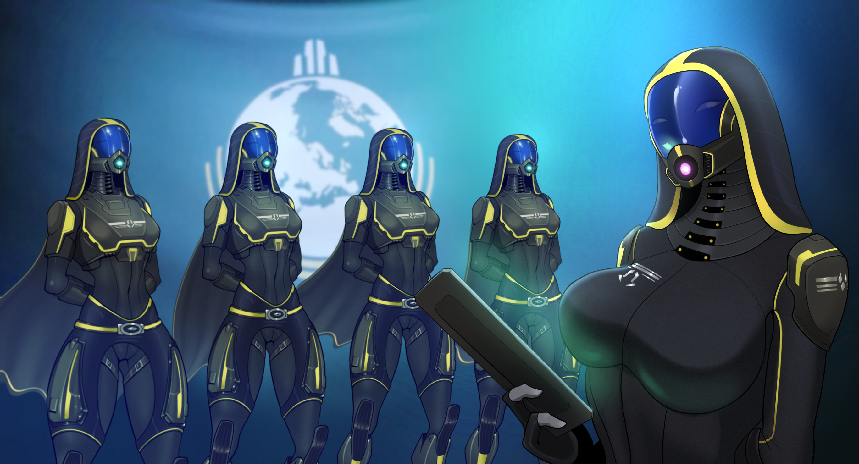 ass, big ass, big breasts, big butt, bodysuit, breasts, clothed, crossover, female, helldivers, helldivers 2, helmet, mass effect, quarian, safe, sfw, spacemaxmarine, spacesuit, tagme, tali'zorah nar rayya, tight clothing, tight fit