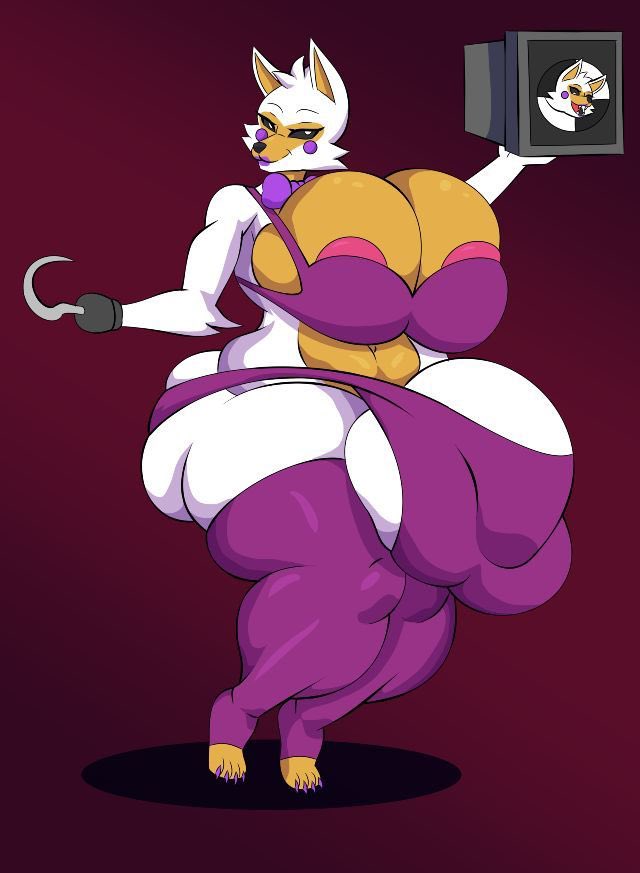 1futa anthro five_nights_at_freddy's five_nights_at_freddy's:_sister_location fox futa_nights_at_freddy's futa_only futanari half-dressed huge_butt hyper lolbit_(fnaf) solo