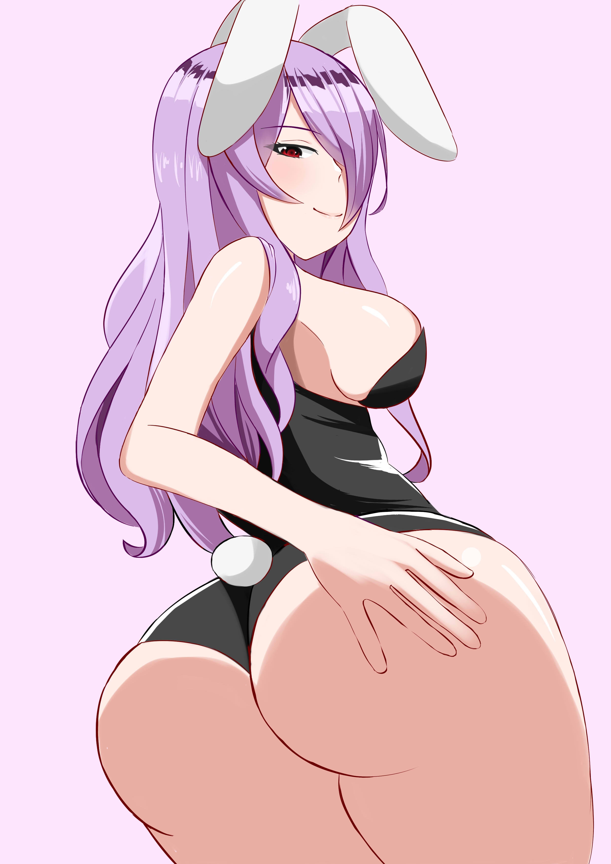 ass, breasts, bunny ears, bunnysuit, camilla (fire emblem), female, fire emblem, fire emblem fates, large ass, large breasts, long hair, purple hair