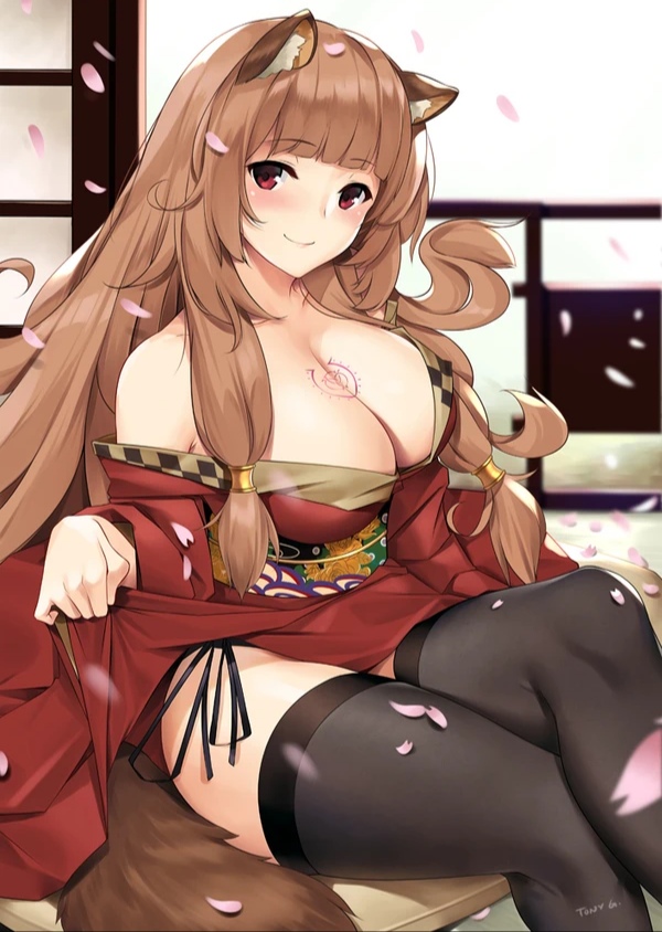 big breasts, breasts, clothing, female, female only, kimono, raccoon ears, raccoon girl, raccoon tail, raphtalia, tate no yuusha no nariagari, tony guisado