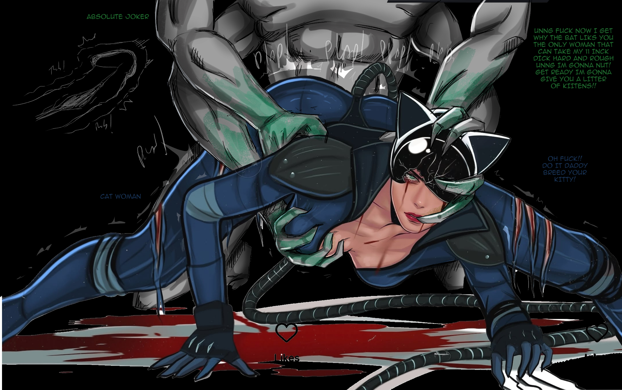 1boy, 1girls, absolute catwoman, absolute dc, absolute joker, artist request, bad end, batman (series), bent over, breast grab, clothed sex, conjugal slavery, dc, dc comics, defeated, defeated heroine, defeated superheroine, doggy style, domination, femsub, full lips, grabbing from behind, human, human female, imminent impregnation, large breasts, light-skinned female, maledom, mature female, monster rape, rape, restrained, ripped bodysuit, ripped clothing, sex, sex from behind, source request, stockholm syndrome, superheroine, tagme, teratophilia, the joker, torn clothes, vaginal penetration, whitewashed