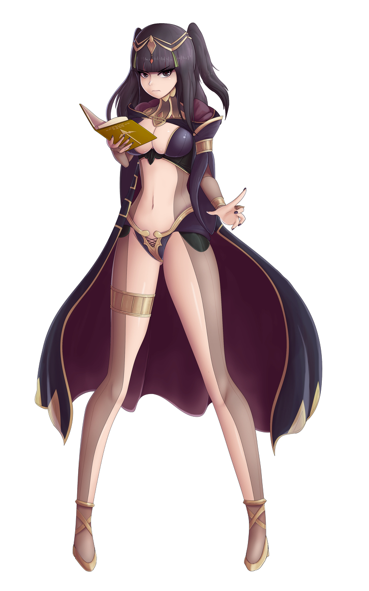 1girls, black hair, book, breasts, female, fire emblem, fire emblem awakening, heels, high heels, robe, tharja (fire emblem), zelc-face