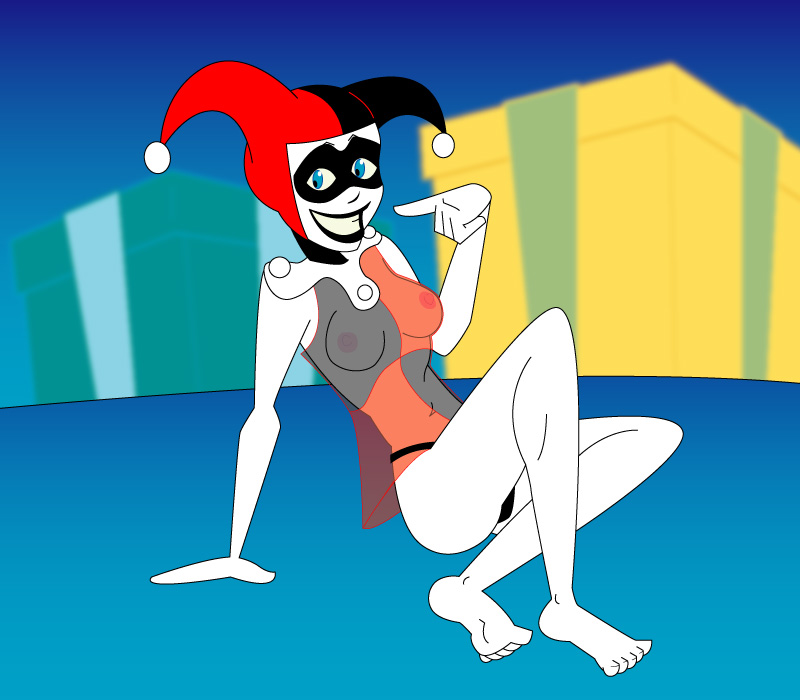 1girls batman:_the_animated_series batman_(series) black_panties black_thong black_underwear breasts dc dc_comics dcau female female_only harley_quinn harley_quinn_(classic) lingerie nipples pale-skinned_female pale_skin panties see-through_clothing solo tagme thong thong_panties thong_underwear underwear unknown_artist