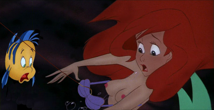 2d ariel disney disney_princess female fish flounder full_color nipples tagme the_little_mermaid