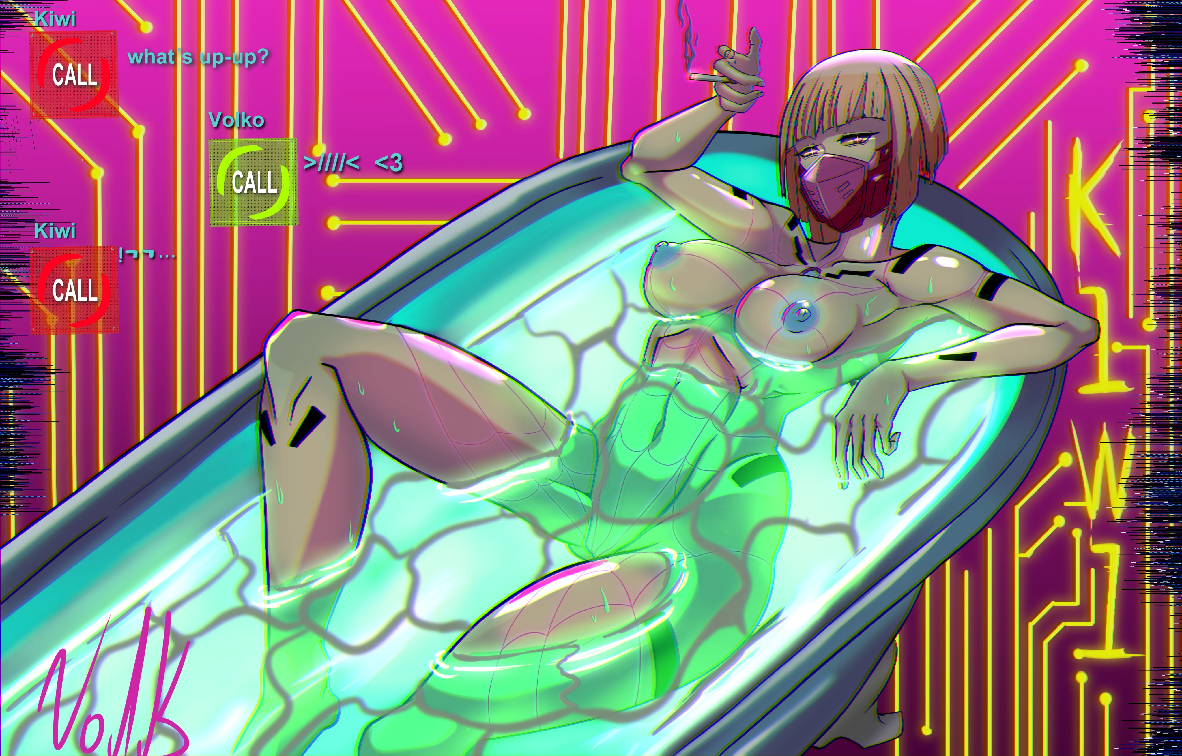 artist request, cyberpunk 2077, cyberpunk: edgerunners, female, kiwi (edgerunners), source request, tagme