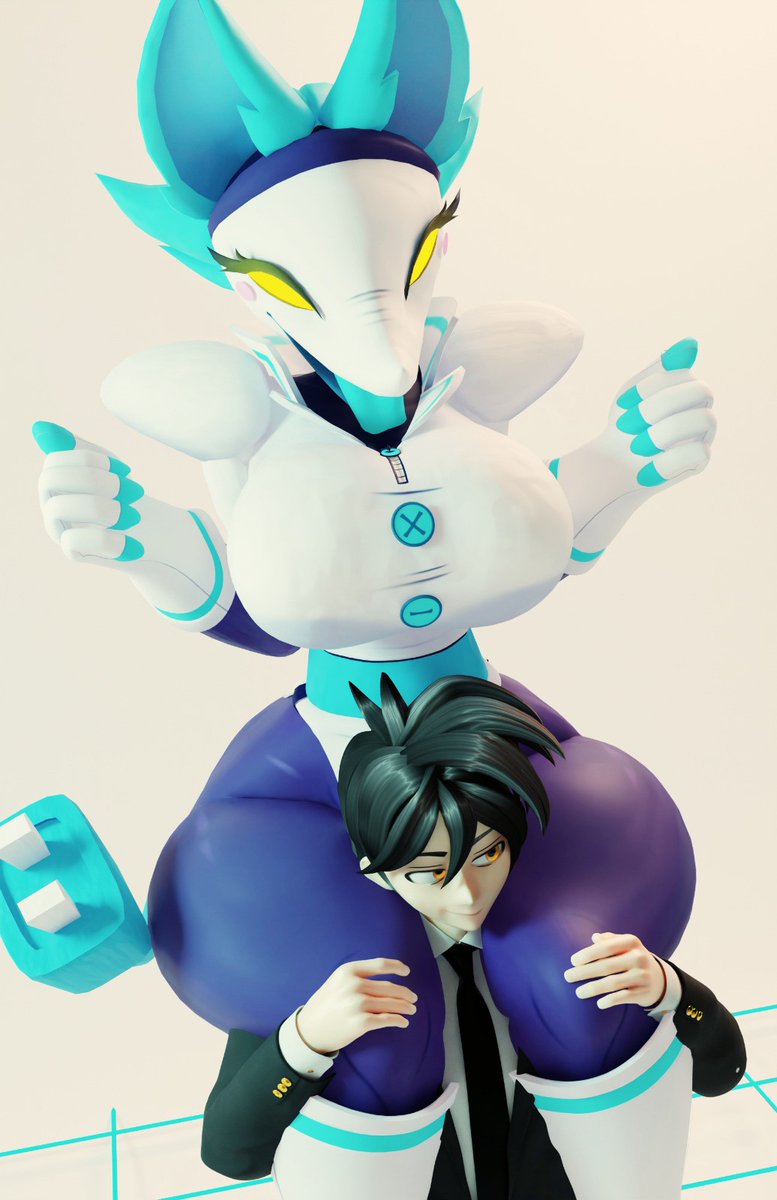 1boy, 3d, anthro, ass, cally3d, cryptiacurves, deltarune, duo, duo focus, female, female focus, female on top, furry, head between thighs, huge ass, huge breasts, male, male/female, purple skin, rmb7677, sitting on person, tagme, tasque manager (cryptiacurves), tasque manager (deltarune), thick thighs, tongue, tongue out, undertale, undertale (series), white shirt, yellow eyes