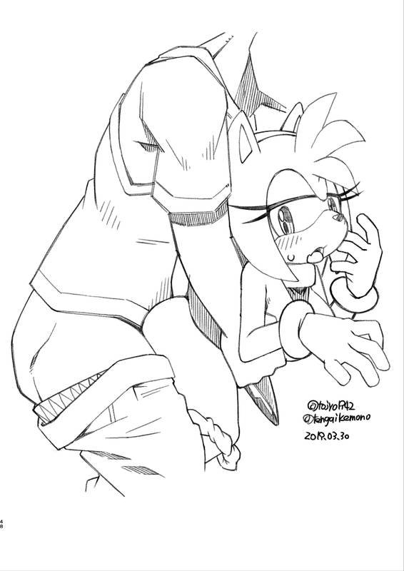 2019 amy_rose between_breasts dress faceless_male female from_behind furry greyscale human human_on_anthro male panties panties_around_leg pants_down sega skirt sonic_(series) straight tojyo underwear