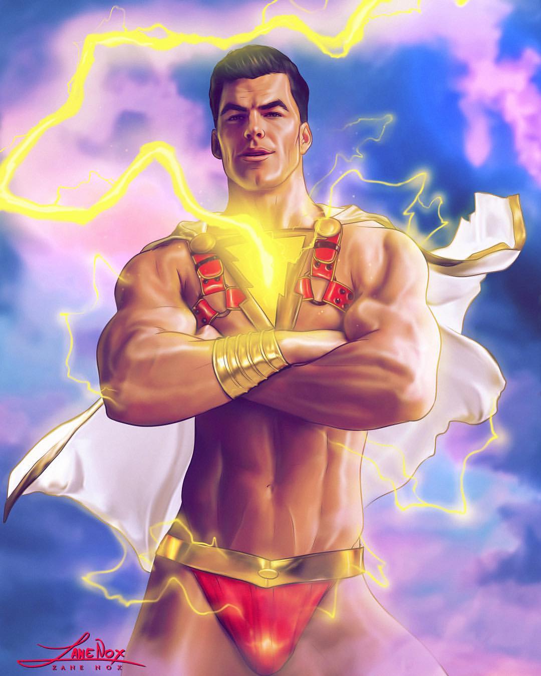 abs billy_batson costume dc lightning male male_only muscular shazam solo superhero zane_nox