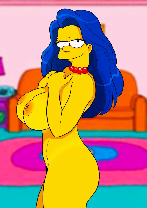 ass, breasts, female, marge simpson, massive breasts, smile, the simpsons, yellow body