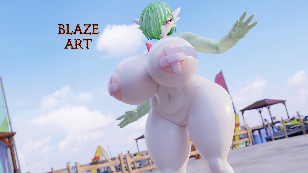 1girls 3d areolae beach big_breasts big_thighs blazeart bom39 breasts busty completely_nude completely_nude_female curvy female female_only gardevoir gigantic_breasts green_hair hair_over_one_eye huge_breasts huge_thighs large_breasts large_thighs massive_breasts navel no_humans nude nude_female pokémon_(species) pokemon pokemon_(species) pussy tape_on_nipples taped_nipples thick_thighs thighs voluptuous