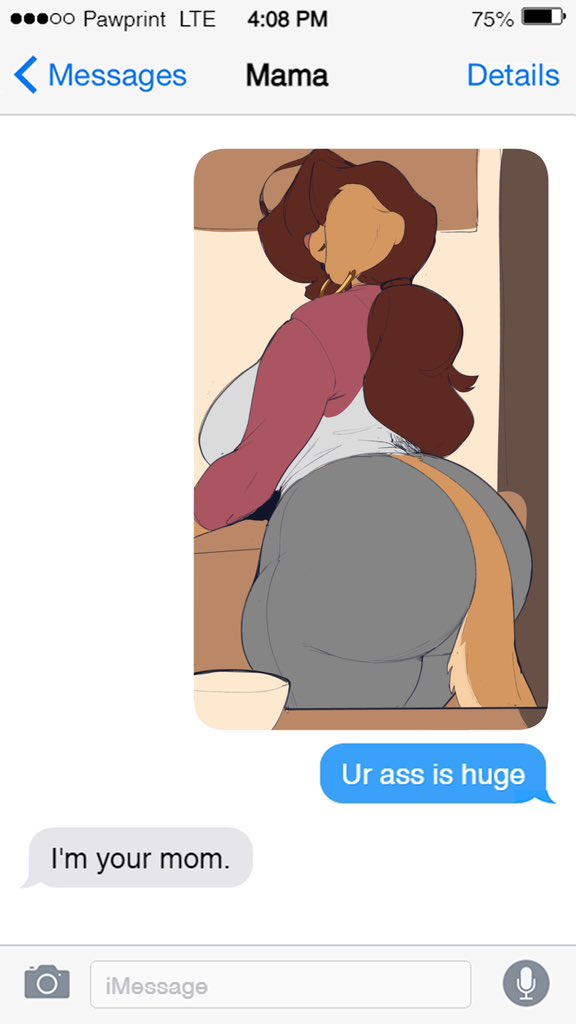 big_ass big_butt canine female furry inu-sama message semi_incest text text_bubble