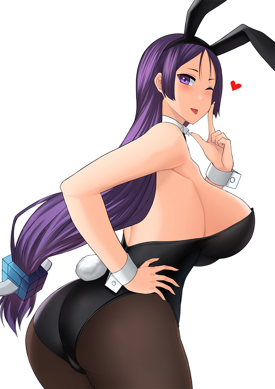 1girls aori_sora ass big_breasts breasts bunny_ears bunny_girl bunnysuit cleavage fate/grand_order fate_(series) female female_only large_breasts looking_at_viewer looking_back minamoto_no_raikou_(fate/grand_order) pantyhose solo