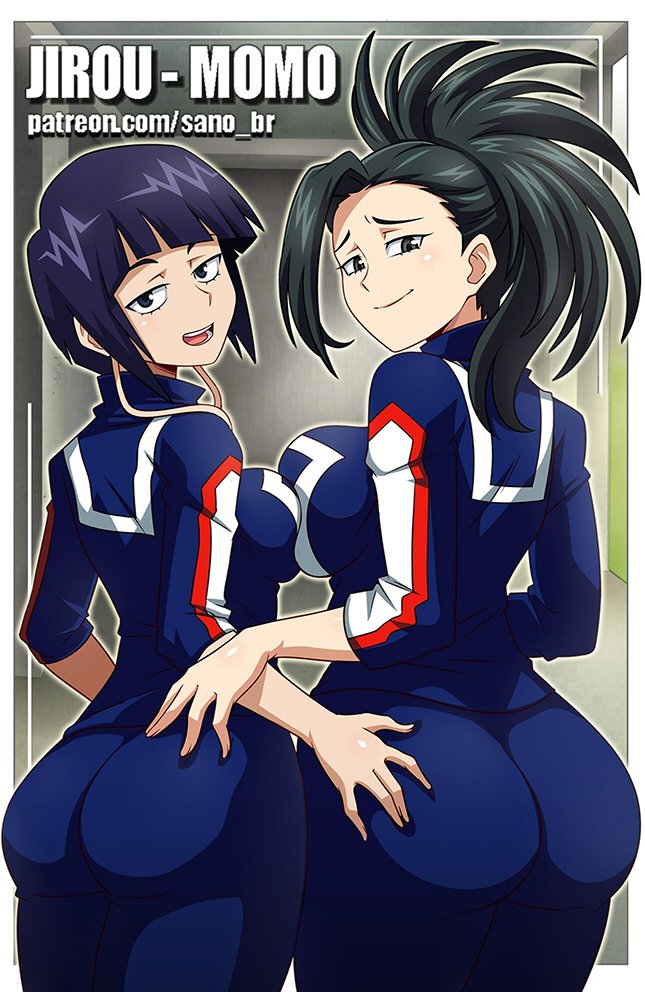 2girls ass ass_focus ass_worship asymmetrical_docking bedroom_eyes big_ass big_breasts big_butt bimbo black_hair breast_press breast_size_difference bubble_ass bubble_butt busty butt_focus butt_worship clothed dat_ass fat_ass female female_only fully_clothed hand_on_ass huge_ass huge_breasts human jonna kyoka_jiro large_ass looking_back momo_yaoyorozu my_hero_academia pants presenting presenting_hindquarters sano-br seductive seductive_eyes seductive_look seductive_smile shirt skintight stellah take_your_pick teenager text thick_ass thick_thighs url watermark wide_hips yuri