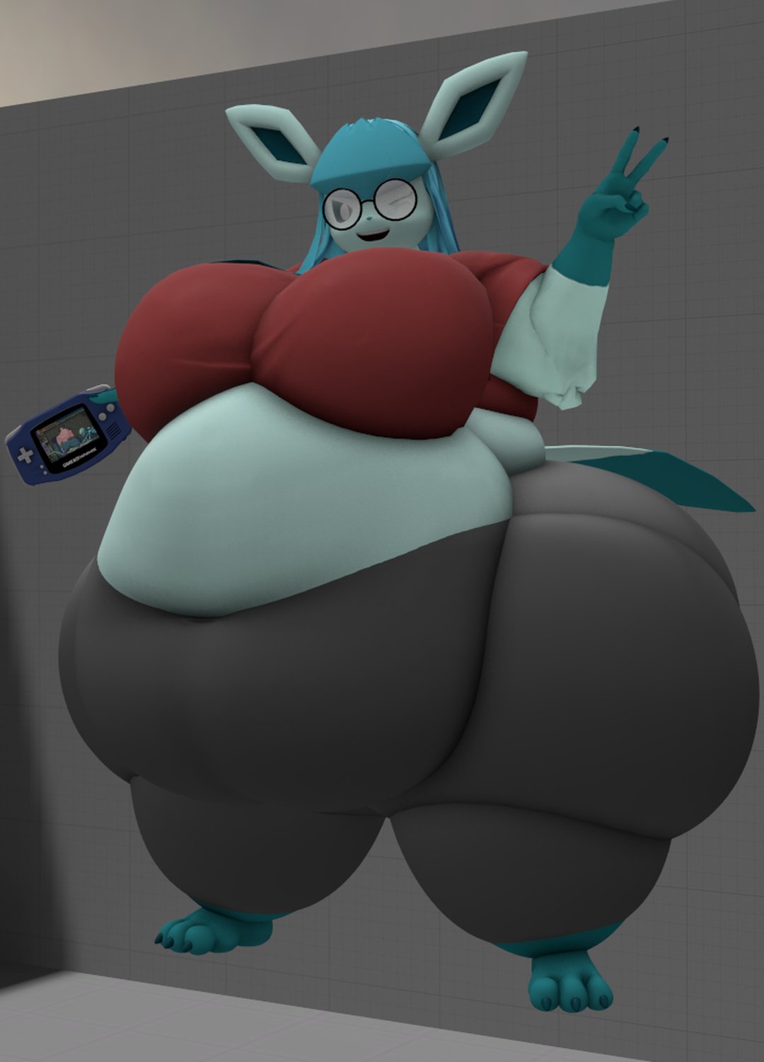 bbw big_breasts breasts eeveelution female furry glaceon huge_breasts kingofthekabuto overweight pokemon pokemon_(species) queenofthekabuto tagme thick_thighs wide_hips