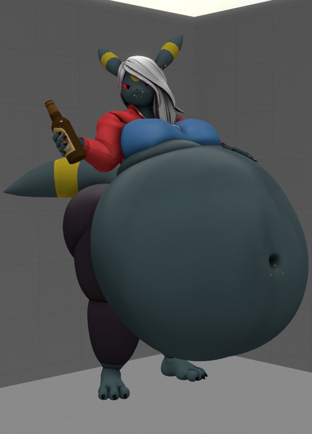 3d bbw big_breasts breasts eeveelution female furry huge_breasts kingofthekabuto obese overweight pokemon pokemon_(species) queenofthekabuto tagme thick_thighs umbreon wide_hips