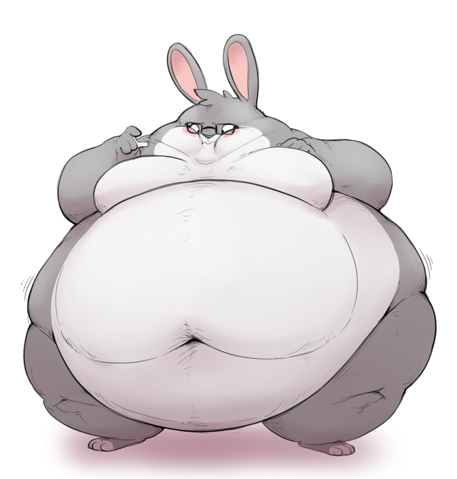 1girls anthro bbw belly blush breasts bunny fat female female_focus female_only furry glasses glasses_only grey_body grey_fur hips lagomorph lagomorph_humanoid large_breasts maai_(maaiwile) nah nude nude_female overweight overweight_female rabbit stomach subakitsu thick_thighs thighs weight_gain wide_hips