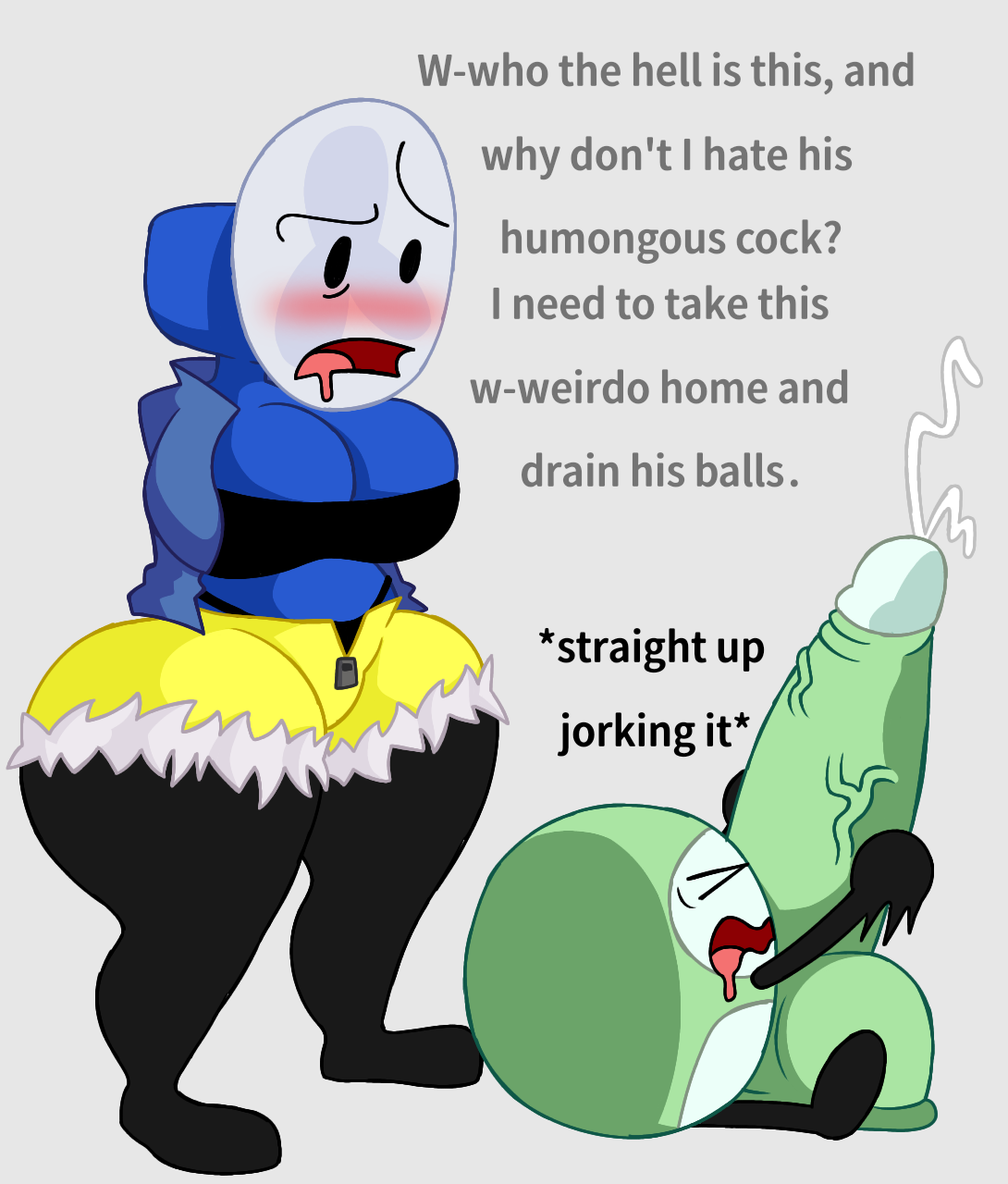 battle for dream island, bfdi, bikini, breasts, drooling, fan, fanny (bfdi), female, jacking off, jacknjellify, jean shorts, large breasts, leather jacket, male, masturbation, object shows, objectpunk (artist), penis, profile picture, self insert, self upload, selfship, selfshipping, veiny penis