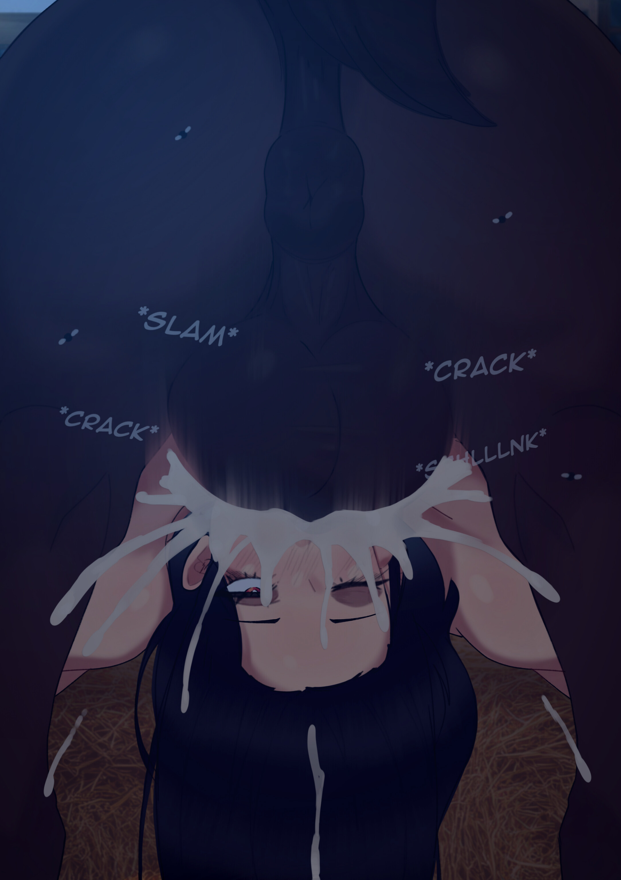 1boy, 1other, ambiguous gender, androgynous, anus, ass, balls, beast, beast rimming, bestiality, deepthroat, domination, ejaculation, fellatio, femboy, feral, gay, gluck, guilty gear, guilty gear strive, horse, horsecock, huge balls, implied fellatio, implied oral, implied sex, johnv, lipstick, lipstick mark, male, monster, puffy anus, rimjob, rimming, solo, submission, testament (guilty gear), throat fuck, throat noise, throat swabbing, yaoi, zoophilia pregnancy