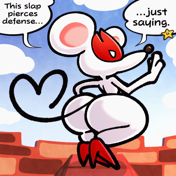 1girls, animated, anthro, ass, big ass, bubble butt, curvy, curvy female, female, heels, huge ass, large ass, mario (series), ms. mowz, murid, nintendo, paper mario, paper mario: the thousand-year door, red heels, rodent, sachasketchy, seductive, seductive eyes, seductive female, seductive look, seductive pose, super mario bros., thick thighs, twitter username, white fur