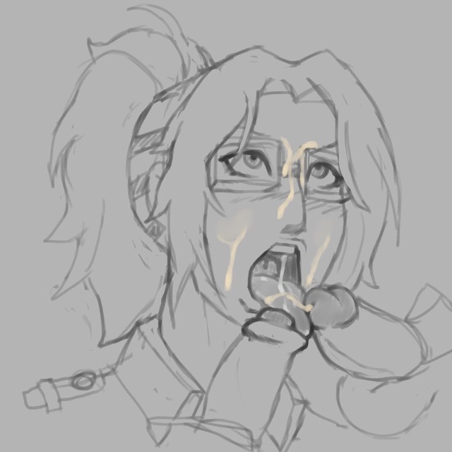 1girls, 2boys, attack on titan, cum, cum in mouth, cum on face, cum on glasses, double barrel blowjob, double barrel fellatio, double fellatio, female, foreskin, glasses, hanji zoe, jumbogumbo, male, penis, shingeki no kyojin, threesome, tongue, tongue in foreskin, tongue out, two dicks one mouth, uncircumcised