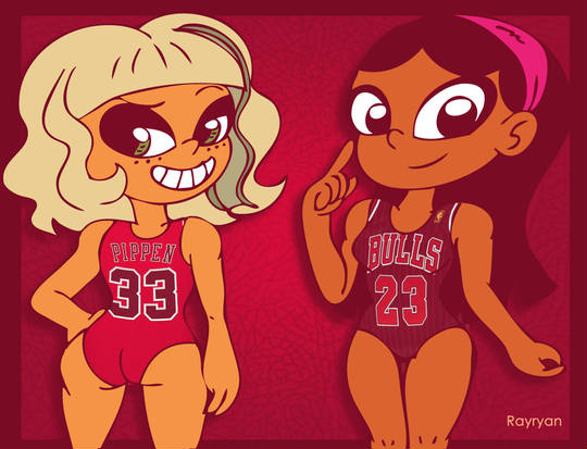 2girls ass bikini crossover disney disney_channel disney_xd female female_only jackee_(the_loud_house) jackie_lynn_thomas nickelodeon one-piece_swimsuit smooth_skin star_vs_the_forces_of_evil tan-skinned_female tan_skin the_loud_house