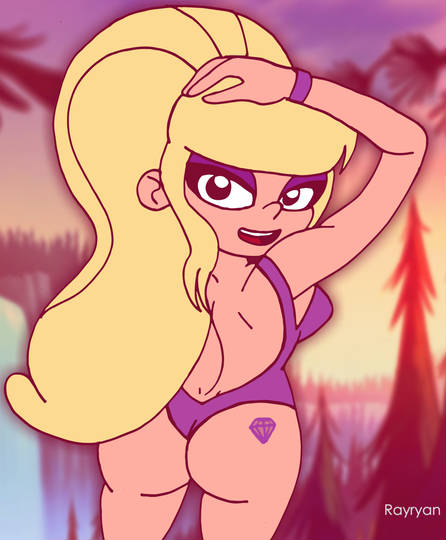 1girls ass big_ass bikini blonde_hair disney disney_channel gravity_falls pacifica_northwest pool rayryan straight_hair thong