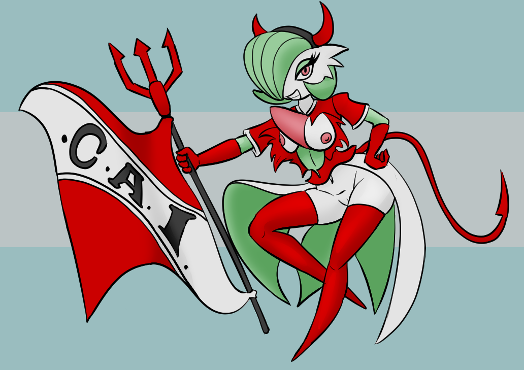 anthro arcatech breasts female flag gardevoir generation_3_pokemon nintendo nude pokemon pokemon_(species) solo tagme