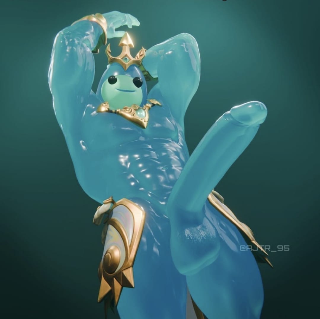 3d big_penis blue_skin erection fortnite huge_cock jewelry looking_at_viewer muscular muscular_male poseidon simple_background simple_face tagme water