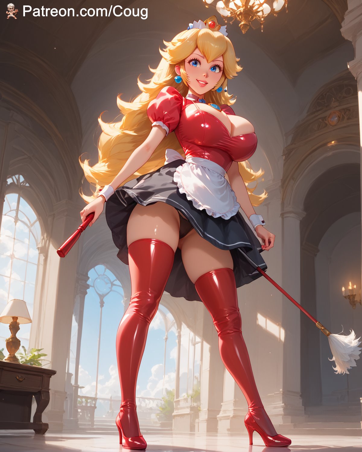 1girls ai_assisted ai_generated coug cougwe high_heels mario_(series) princess_peach stable_diffusion super_mario_bros.