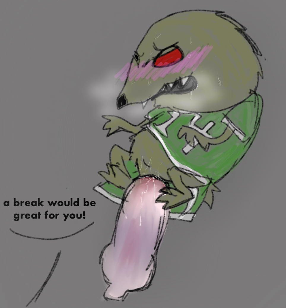 2024 2boys anal_sex big_penis cajun_fox clothed_male courage_the_cowardly_dog first_porn_of_character green_clothing grey_background grey_fur kassayuki lying male/male mole open_mouth red_eyes self_upload sharp_teeth size_difference smaller_male text weremole_(courage)