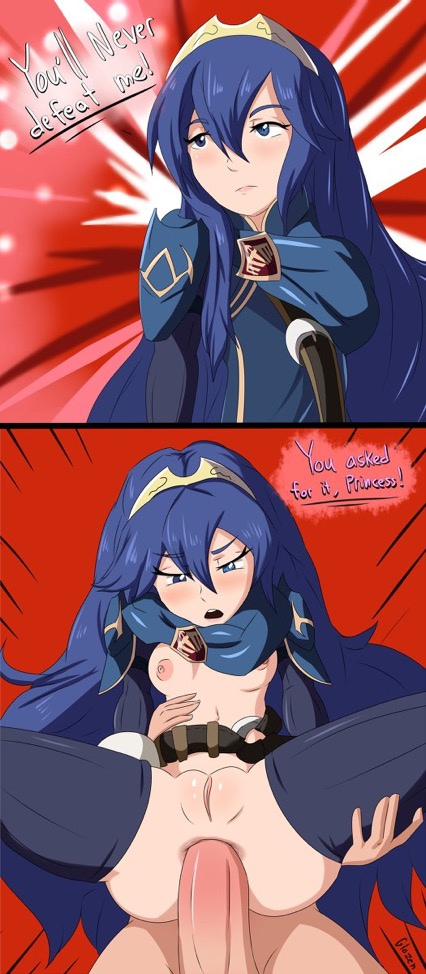 1boy, 1girls, anal, anal sex, anus, blue eyes, blue hair, breasts, female, fire emblem, fire emblem awakening, glazinbuns, instant loss 2koma, lucina (fire emblem), male, penis, pussy, sex, small breasts, straight