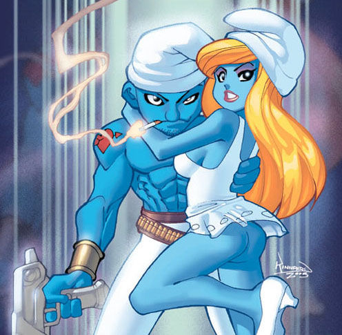 alternate_breast_size hefty_smurf ryan_kinnaird smurfette tagme the_smurfs