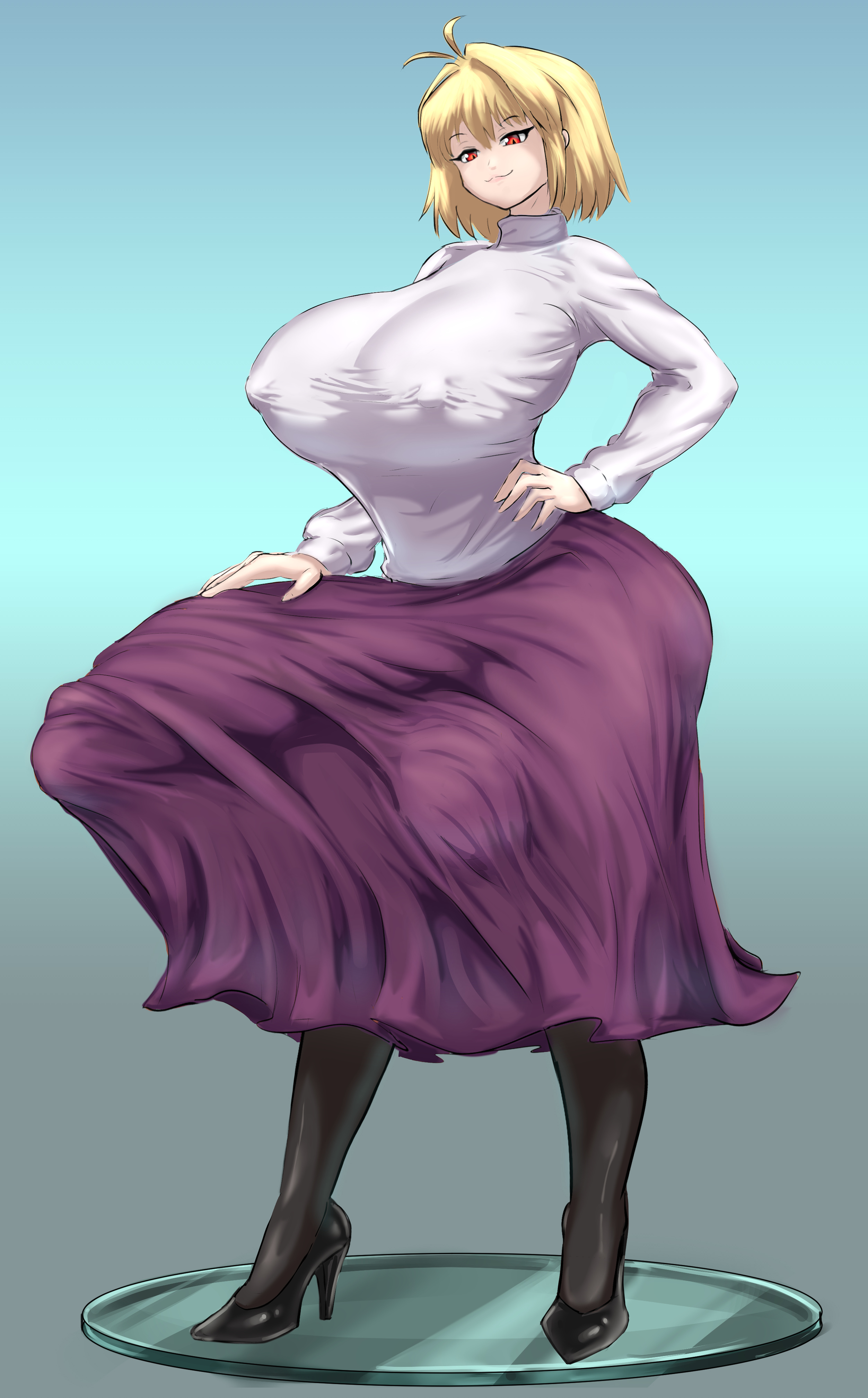 1futa, arcueid brunestud, big breasts, big penis, blonde futa, blonde hair, bulge, bulge under clothes, busty, dick, dickgirl, enormous breasts, erect penis, erection, erection under clothes, fat cock, futa only, futanari, huge breasts, huge cock, large breasts, large penis, melty blood arcueid figure (meme), meme, mostly clothed, penis, penis outline, penis under clothes, solo, solo futa, tsukihime, unhingedd01
