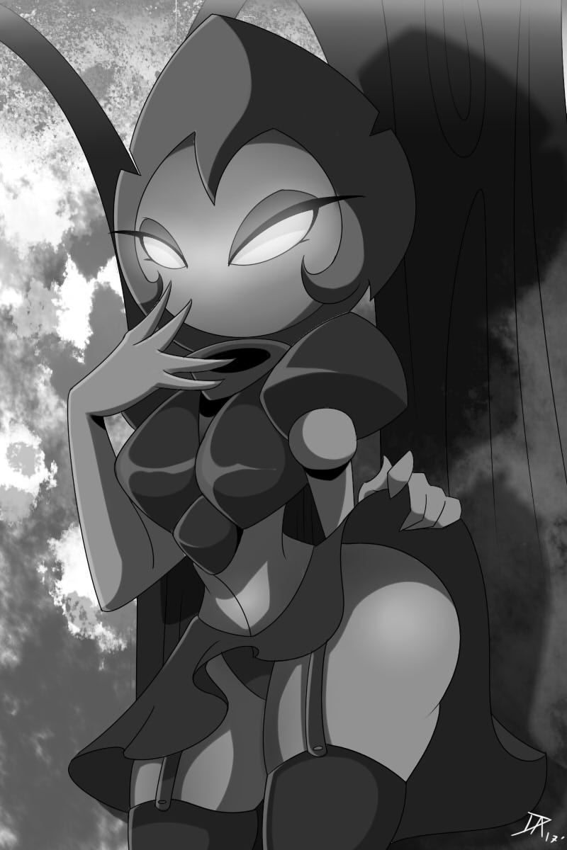 1girls, 5 fingers, alien, ass, bedroom eyes, belly, big ass, big butt, black and white, breasts, clothed, clothes, clothing, dalley le alpha, dated, dress lift, eyelashes, eyeshadow, female, flatwoods monster, floating head, forest, garter belt, glowing, glowing eyes, hair, half-closed eyes, hips, humanoid, large ass, large butt, looking at viewer, monochrome, no pupils, original, outdoors, panties, seductive, seductive eyes, seductive look, shadow, signature, solo, solo female, stockings, teasing, thick, thick thighs, thighs, underwear, urban legend, watermark, white eyes, wide hips