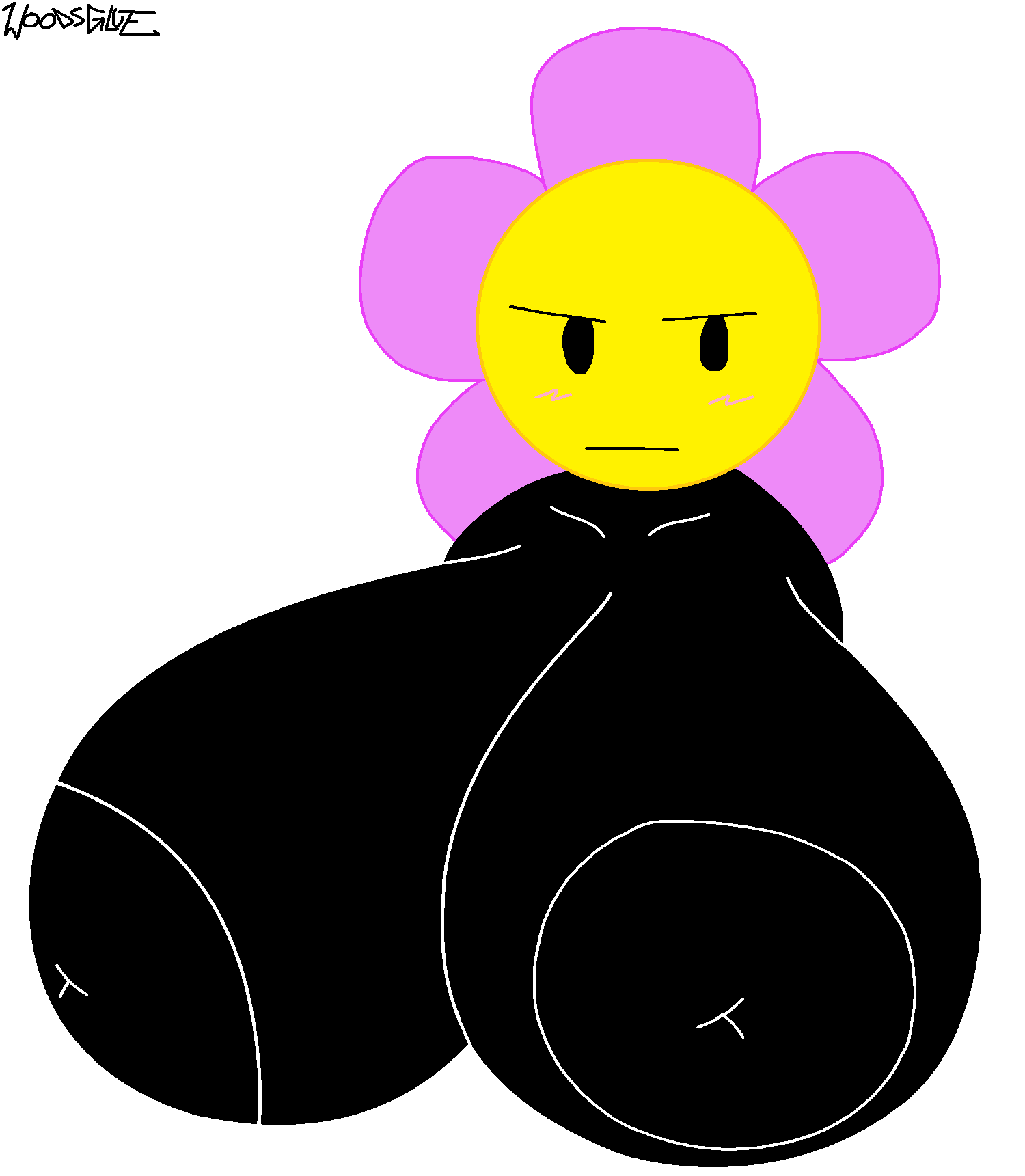 1girls annoyed_expression battle_for_dream_island bfdi big_areola blush breasts breasts_bigger_than_head female female_only flower_(bfdi) huge_breasts inverted_nipples large_breasts nude object_shows teasing woodsglue