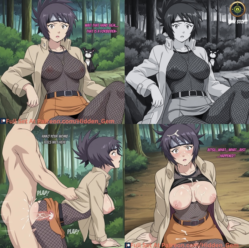 1boy, 1girls, ai female, ai generated, ass, back view, before and after, breasts, breasts out, coat, corrupted, corruption, cum, cum in pussy, cum inside, defeat, defeat sex, defeated, doggy style, emotionless, emotionless sex, eyeless male, female, fishnet legwear, fishnets, forced, hair grab, hidden gem, long socks, male, mind break, mind control, mindbreak, mitarashi anko, multiple panels, naruto, naruto (series), naruto shippuden, patreon, patreon link, patreon logo, patreon url, patreon username, penis, personality change, pussy, sex from behind, shocked, shocked expression, short hair, skirt, straight, text, time stop, vagina, vaginal insertion, vaginal penetration, vaginal sex, x-ray