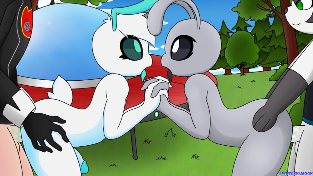1girls, 3boys, 3boys1girl, alice alien (whygenamoon), ambiguous gender, ambiguous penetration, anal penetration, anal sex, antennae (anatomy), fanart, female, femboy, furry, furry only, gay, gay sex, jota the cat, light fast luz negra (whygenamoon), male, male/ambiguous, male/male, mind break, ufo, whygenamoon, zyneru (character)